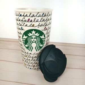 2011 Rare Starbucks Falala Ceramic Travel Mug with Lid